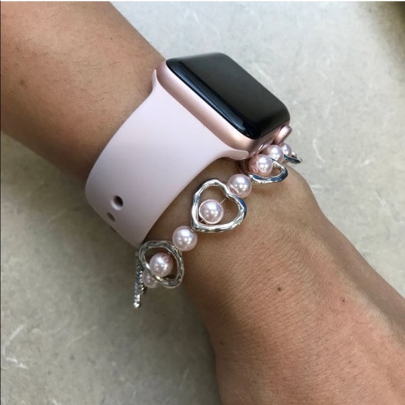 Light pink rose imitation pearl bracelet - Picture 4 of 4